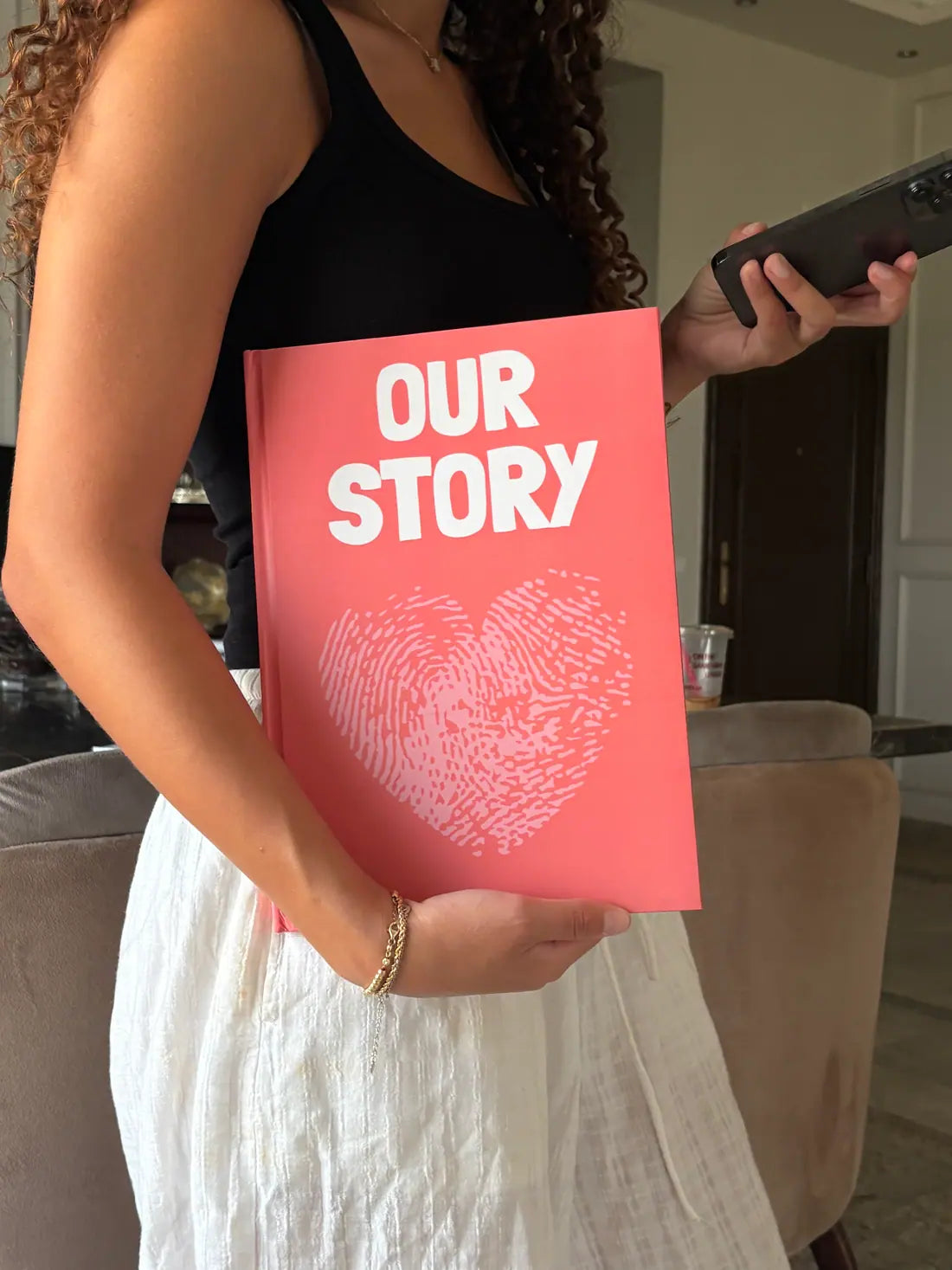A Picskis photobook, printed and opened at home